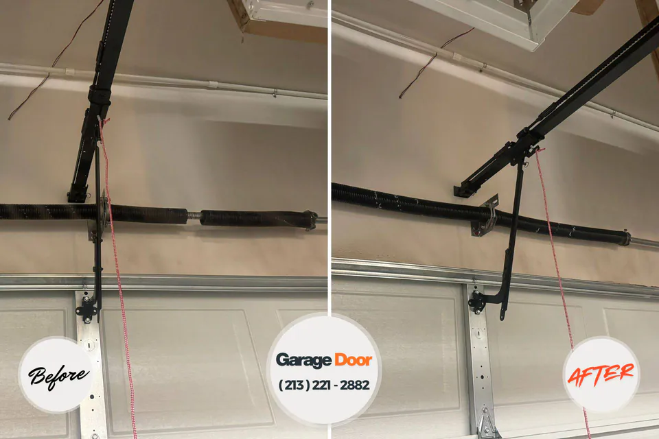 Before and after: garage door repair Dallas, TX